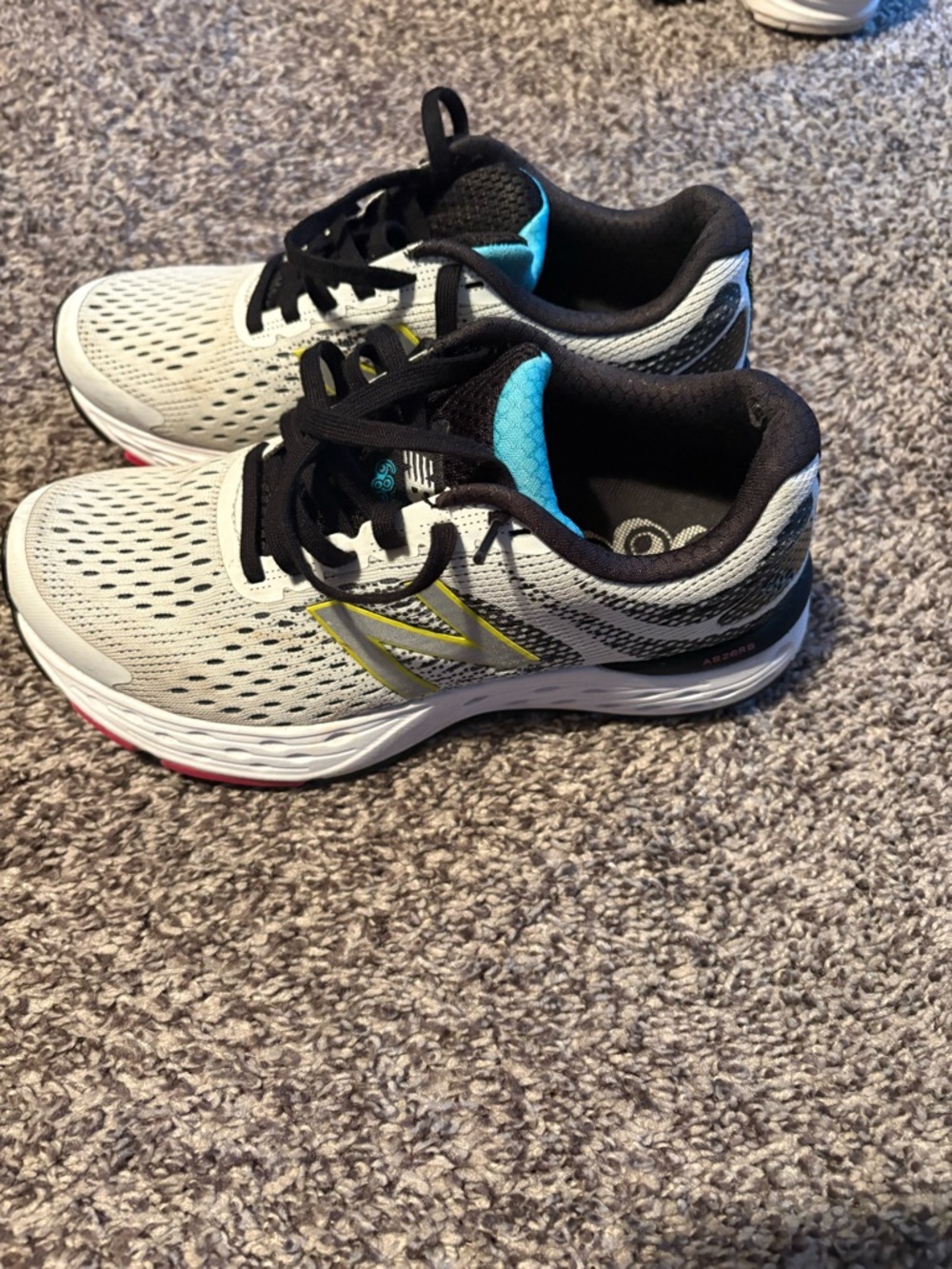 New Balance Kids White & Teal Athletic Sneakers - Picture 2 of 3